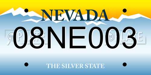 08NE003 Nevada License Plate