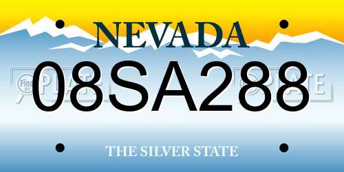 08SA288 Nevada License Plate