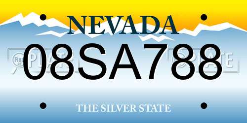 08SA788 Nevada License Plate