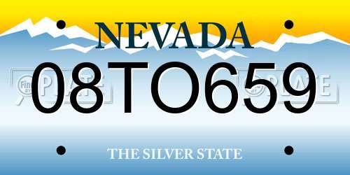 08TO659 Nevada License Plate