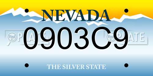 0903C9 Nevada License Plate
