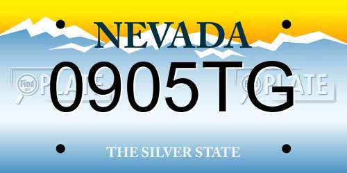 0905TG Nevada License Plate