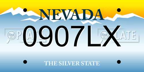 0907LX Nevada License Plate