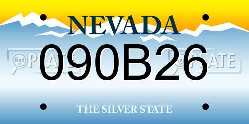 090B26 Nevada License Plate
