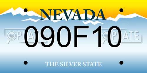 090F10 Nevada License Plate