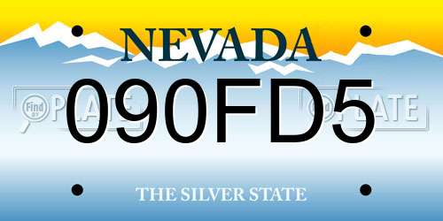 090FD5 Nevada License Plate