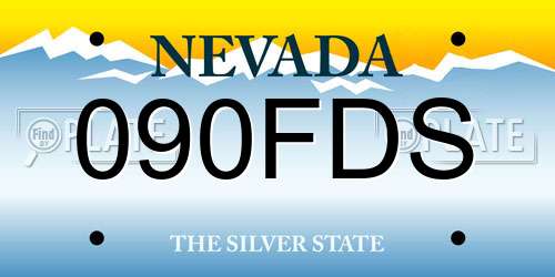 090FDS Nevada License Plate