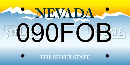 090FOB Nevada License Plate