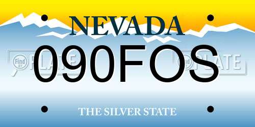 090FOS Nevada License Plate