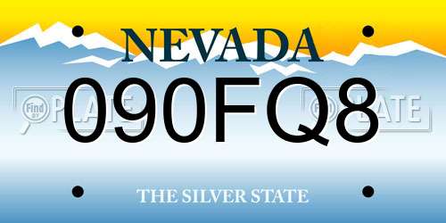 090FQ8 Nevada License Plate