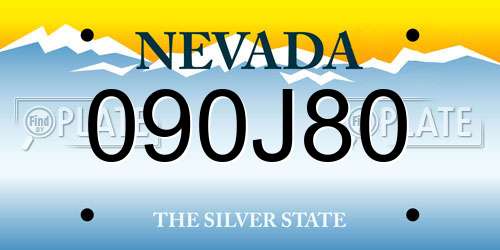 090J80 Nevada License Plate
