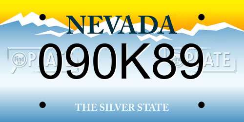 090K89 Nevada License Plate