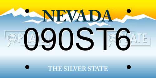 090ST6 Nevada License Plate