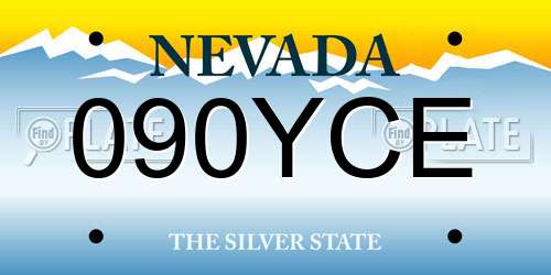 090YCE Nevada License Plate