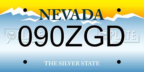 090ZGD Nevada License Plate
