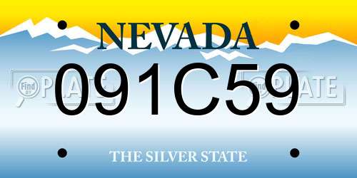 091C59 Nevada License Plate
