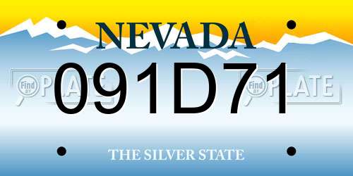 091D71 Nevada License Plate