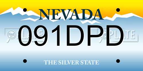 091DPD Nevada License Plate