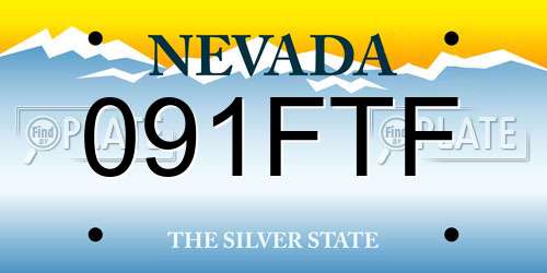 091FTF Nevada License Plate
