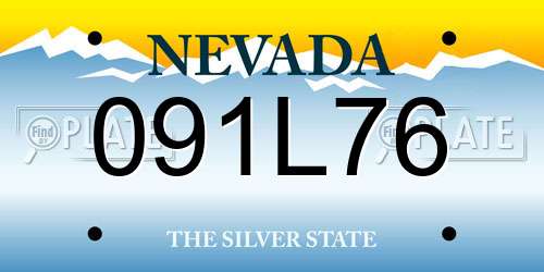 091L76 Nevada License Plate