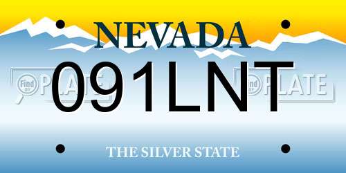 091LNT Nevada License Plate