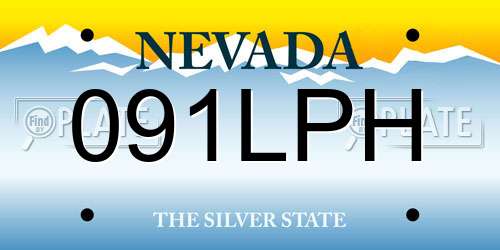 091LPH Nevada License Plate