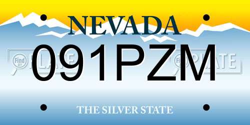 091PZM Nevada License Plate
