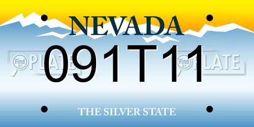 091T11 Nevada License Plate