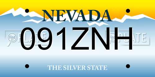 091ZNH Nevada License Plate
