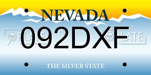 092DXF Nevada License Plate