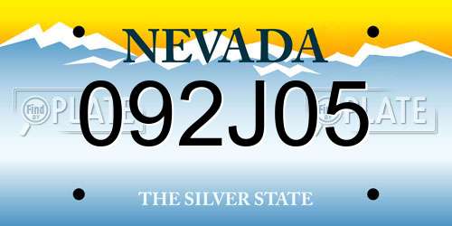 092J05 Nevada License Plate