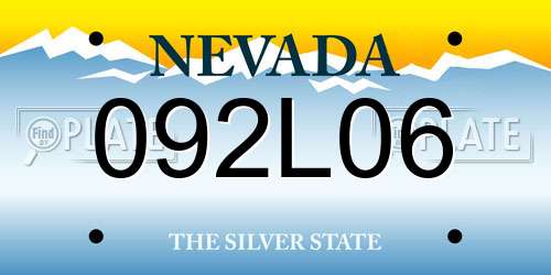 092L06 Nevada License Plate