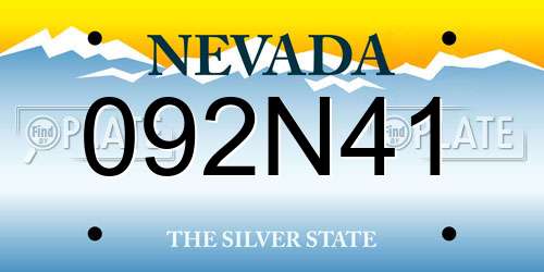 092N41 Nevada License Plate
