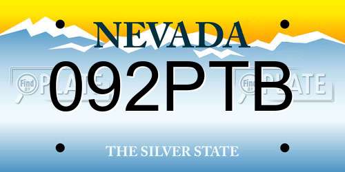 092PTB Nevada License Plate
