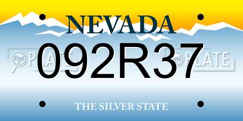 092R37 Nevada License Plate
