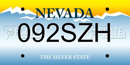 092SZH Nevada License Plate