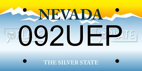 092UEP Nevada License Plate