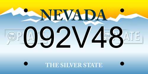 092V48 Nevada License Plate