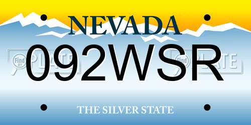 092WSR Nevada License Plate