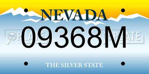 09368M Nevada License Plate