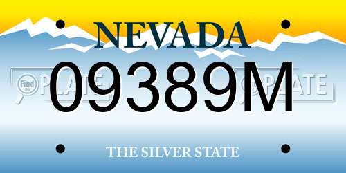 09389M Nevada License Plate