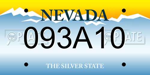 093A10 Nevada License Plate
