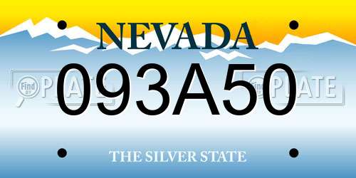 093A50 Nevada License Plate