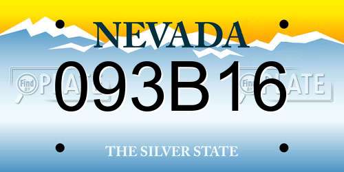 093B16 Nevada License Plate