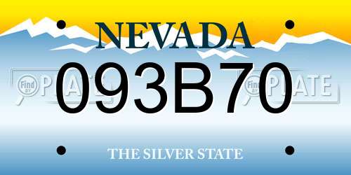 093B70 Nevada License Plate