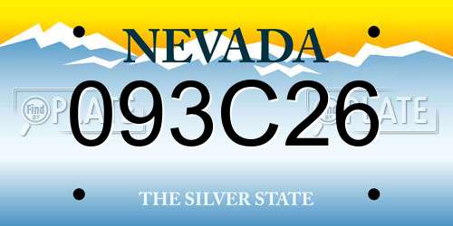 093C26 Nevada License Plate