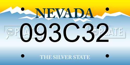 093C32 Nevada License Plate