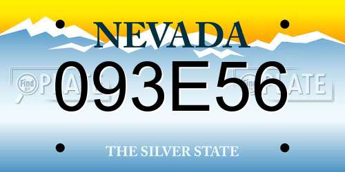 093E56 Nevada License Plate