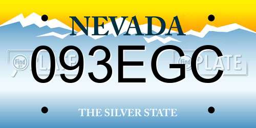 093EGC Nevada License Plate