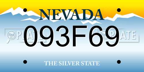 093F69 Nevada License Plate